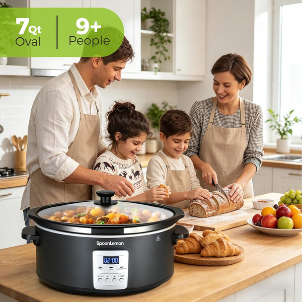 7 Quart Programmable Slow Cooker, Auto Keep Warm, High Low Warm Settings, Removable Dishwasher-Safe Nonstick Pot for Easy Cleanup4