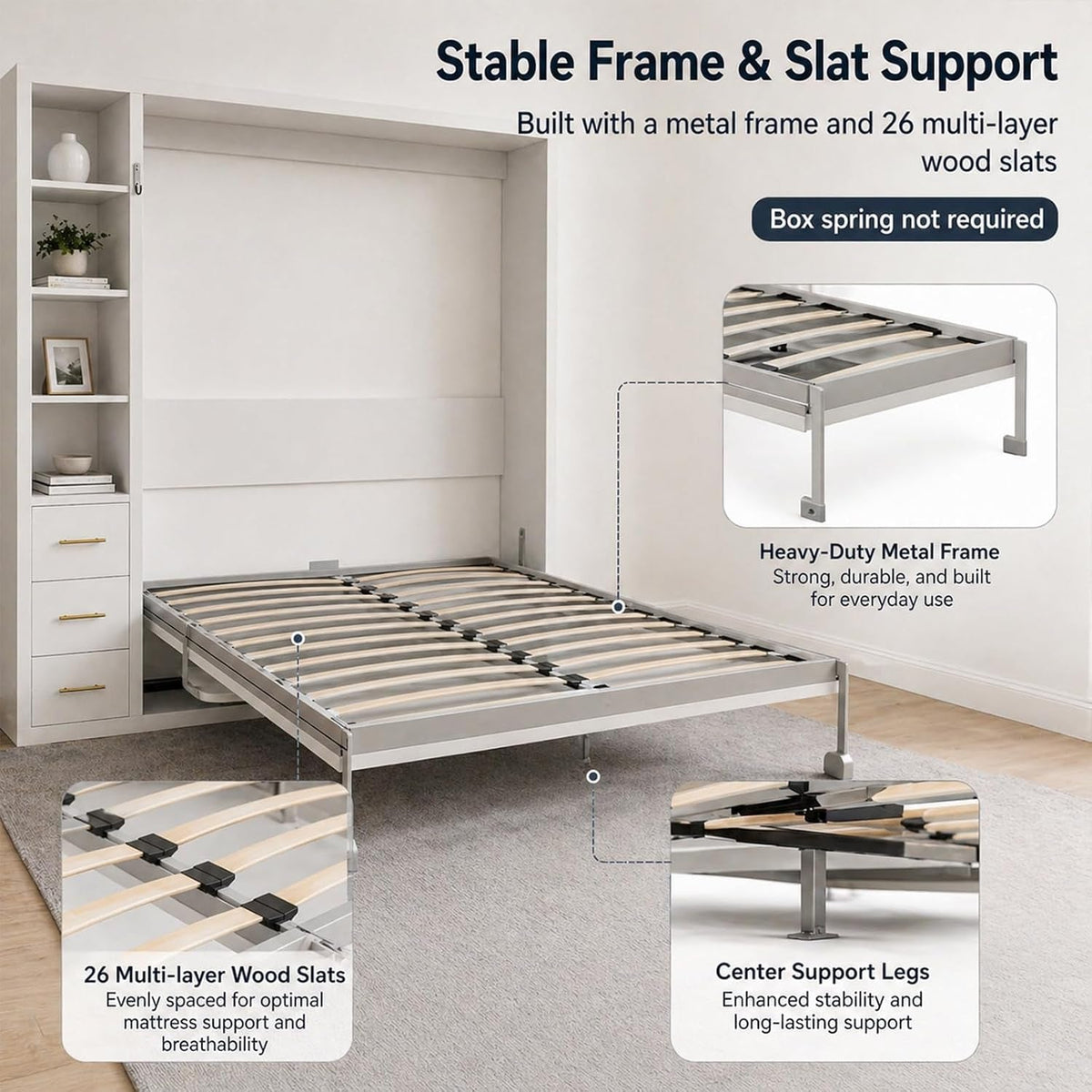 queen-size-murphy-bed-with-desk-and-single-side-cabinet-white-wall-bed-with-bookcase-shelves-3-drawers-automatic-legs-hydraulic-assist-space-saving-bed-for-bedroom-guest-room-home-office