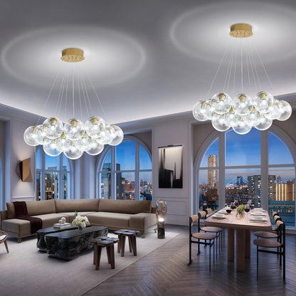 Clear Bubble Chandelier 13-Light Glass Globe Chandeliers Gold5