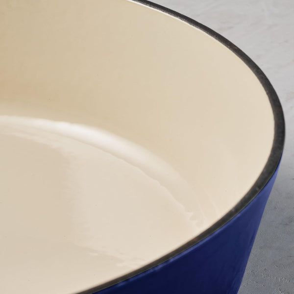 Bestow Enameled Cast Iron 5.5-Qt round Dutch Oven Pot with Lid | Great for Braising, Roasting and Bread Baking - Blue5