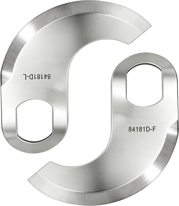 84181D Buffalo Chopper Blades Fit for Hobart 18" Bowl 8181 8185 84186 Food Cutter Buffalo Chopper Knives Food Processor Blade Part, Knife for Food Blender 00-077372 00-077373 (1 Leader, 1 Follower)1