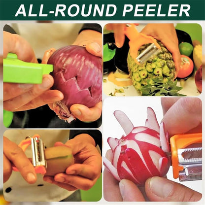 Pelador Multifuncional 2-En-1, Multi Cutter and Julienne Set with Grating Plate, Multifunctional Kitchenware Set, for Fruits and Vegetables (3Pcs)3
