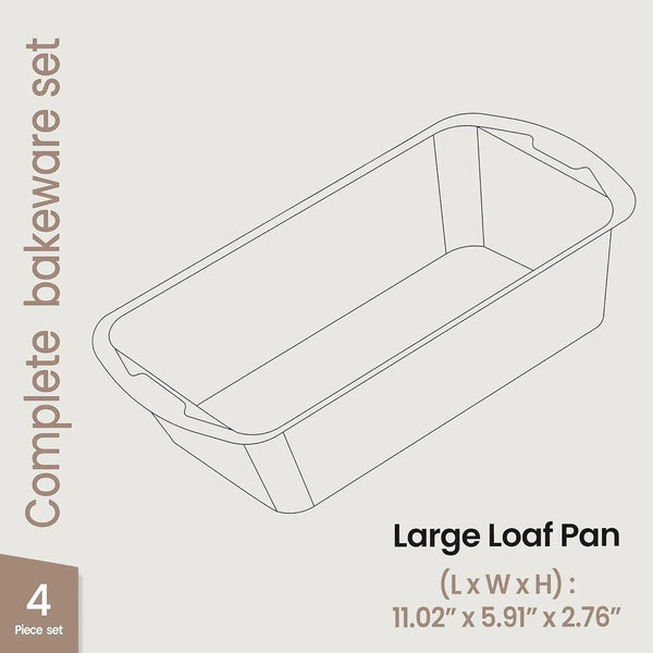 Bakken- Swiss Loaf Pan Set 4-Piece - Deluxe Nonstick Carbon Steel Bakeware for Perfect Bread and Cakes – Dishwasher Safe, Premium Pans for Home Baking2