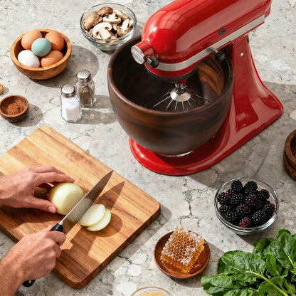 Premium Wood Mixing Bowl for Kitchenaid 4.5-5 Qt Stand Mixers7