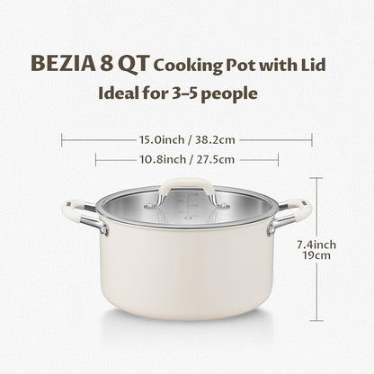 8QT Fully Clad 3-Ply Stainless Steel Stock Pot with Lid, Cooking Pot | Cool-Touch Silicone Handles, Premium Heat Retention & Durability, Oven & Dishwasher Safe, Induction Ready, for Family Stews6