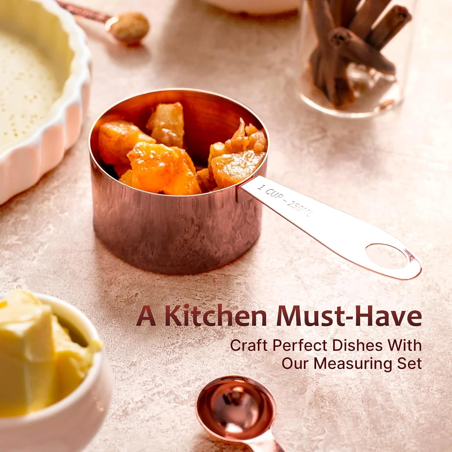 measuring-cups-and-spoons-set-of-9-utensils-for-dry-and-liquid-ingredients-copper-kitchen-accessories-rose-copper-decor-for-home-stackable-sturdy-stainless-steel