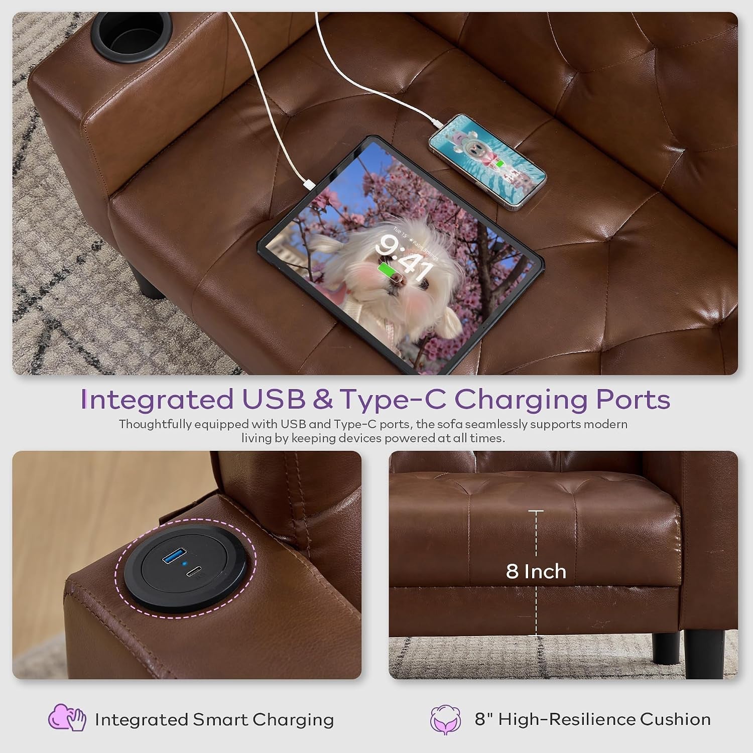 62-brown-leather-loveseat-small-couch-with-usb-for-living-room