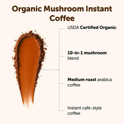 Organic Instant 10 in 1 Mushroom Coffee Powder, 28 Ounce (317 Servings) | Premium Arabica Coffee with Lion’S Mane, Chaga, Reishi & More3