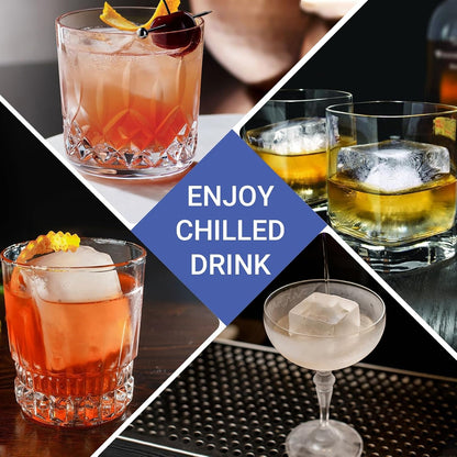 Large Ice Cube Trays for Whiskey:  Big Silicone Ice Cube Trays 2Inch - Huge Square Ice Cubed Tray for Whisky and Cocktail6