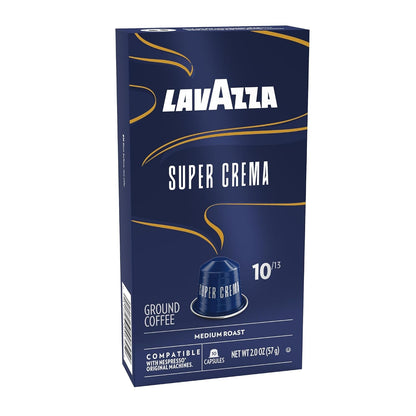 Lavazza Super Crema Aluminum Capsules Compatible with Nespresso* Original Machines, Medium Roast, Arabica and Robusta Blend (10 Capsules)2