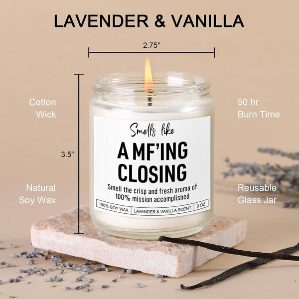 Scented Candle, Funny Realtor Gifts for Women, Men, Clients, Real Estate Agent Supplies, Appreciation, Thank You, Christmas, Gifts for Realtors at Closing, Real Estate Broker, Salesperson3