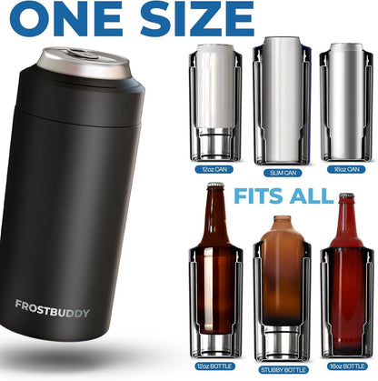 Universal Can Cooler - Fits Slim Cans, 12 & 16Oz (Matteblack)2