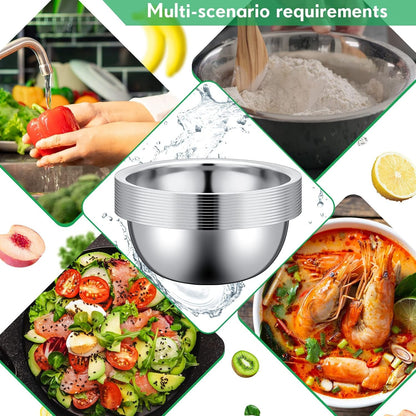 12 Pcs Stainless Steel Mixing Bowls Bulk, 9.45 X 3.15 Inch4