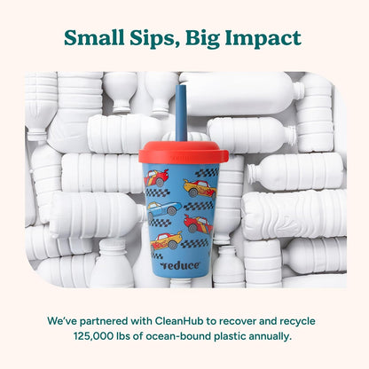 Gogo'S Kids 5-Pack 12Oz Tumbler Cups with Lids & Spill-Proof Straws7