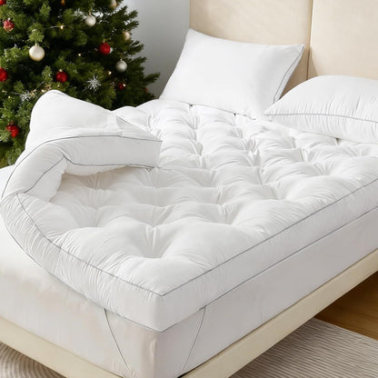 Memory Foam Mattress Topper King for Back Pain Relief | 5 Inch Extra Thick Gel Memory Foam Topper with Pressure Relief, Body Contouring Support, 4-Way Straps and Plush Comfort1