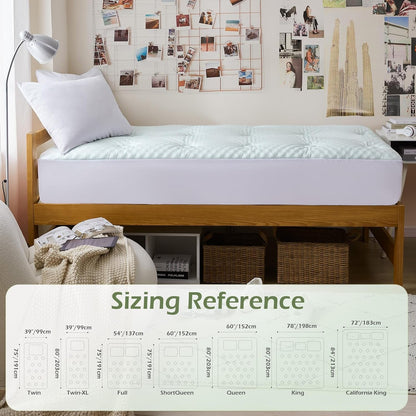 Twin XL Mattress Topper College Dorm Memory Foam Soft Mattress Pad | Twin XL Mattress Topper Viscose Derived from Bamboo, Twin XL Bed Mattress Pad Cover for Back Pain Relief, 39" X 80", White6