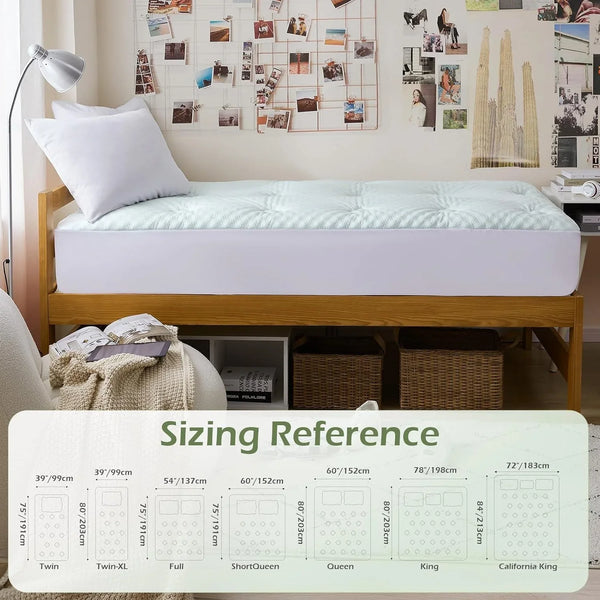 Twin XL Mattress Topper College Dorm Memory Foam Soft Mattress Pad | Twin XL Mattress Topper Viscose Derived from Bamboo, Twin XL Bed Mattress Pad Cover for Back Pain Relief, 39" X 80", White6