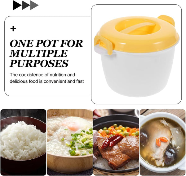 Microwave Rice Cooker Small 2 Quart Microwave Steamer for Vegetables | Portable Rice Steamer for Pasta, Soup, Grains, Container for Small Kitchens Bpa Free, Dishwasher Safe5