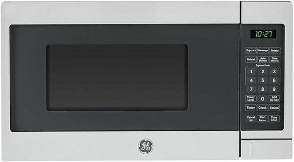 GCST07N1WSS Countertop Microwave Oven 700-Watt Compact 0.7 Cu Ft Stainless Steel Bundle with 2 YR CPS Enhanced Protection Pack and Deco Chef Pair of Red Heat Resistant Oven Mitt2