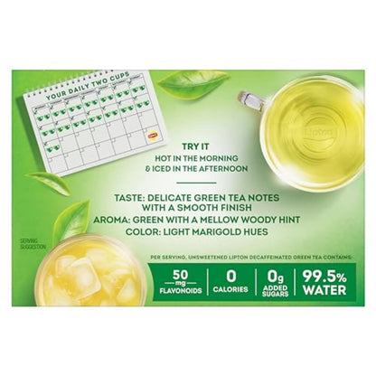 Lipton Decaffeinated Green Tea Bags, Unsweetened Teabags for Decaf Hot Tea or Decaf Iced Tea with Flavonoids, 40 Total Tea Bags3