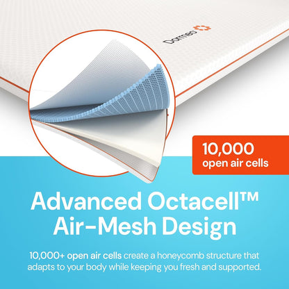 the Essentials Mattress Topper, Queen, 2-Inch with Octacell Technology, Plush Comfort, Breathable, Cooling Foam Mattress3