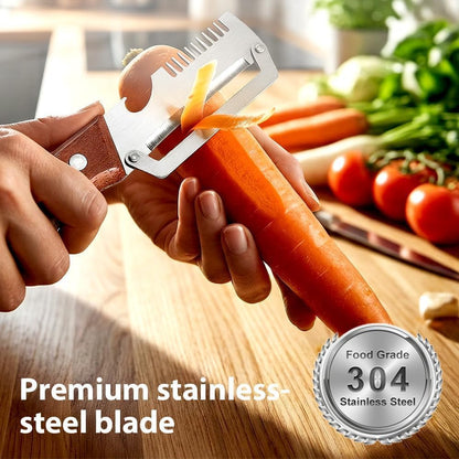 2-In-1 Serrated Peeling Knife Premium Vegetable Peeler, 3 in 1 Peeler and Slicer Tool, Shredding Knife for Vegetables (1PC)2