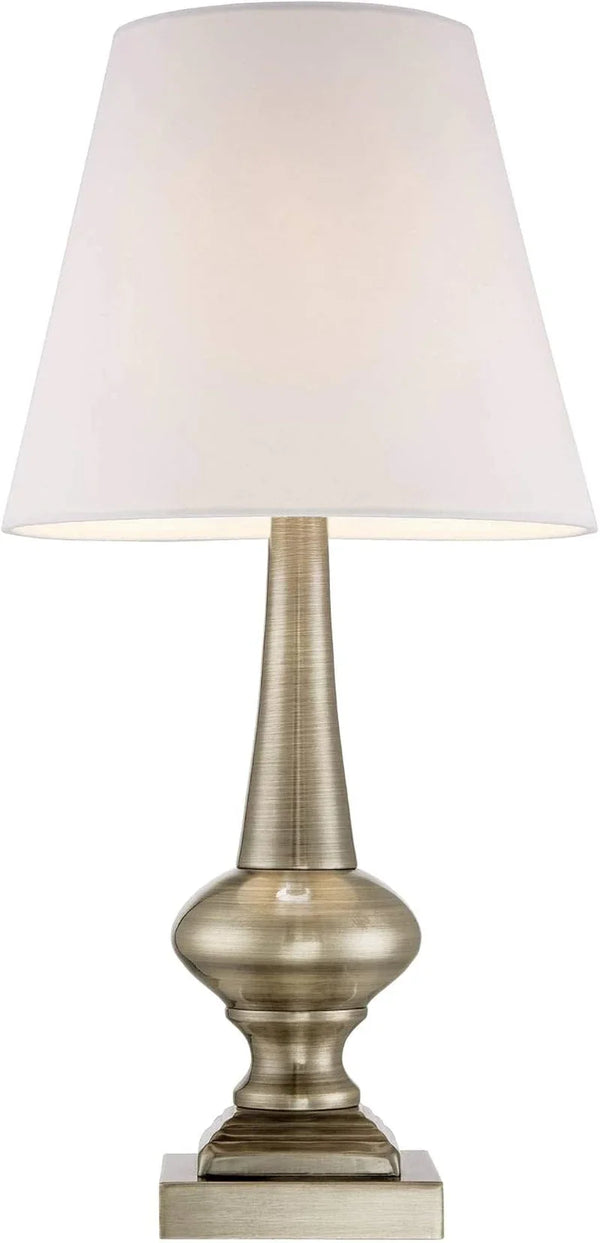 Larson 19" Small Table Lamps Set of 2 Gold Touch Antique Brass Modern | Traditional Metal Bedroom Living Room House Bedside Nightstand Office Family Home White Bell Shade6