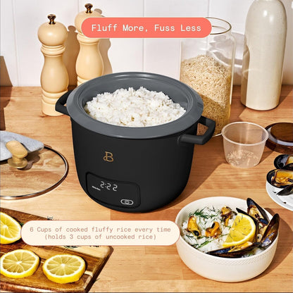Small Digital Rice Cooker 6 Cup | Programmable Rice Maker, Glass Lid, Non Toxic Ceramic Inner Pot, Food Steamer, for Brown Rice2