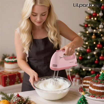 Hand Mixer Electric, Ultra Power Kitchen Hand Mixer with 7-Speed & 5 Stainless Steel Accessories for Whipping Dough, Cream, Cake, Dishwasher Safe, Light Pink5