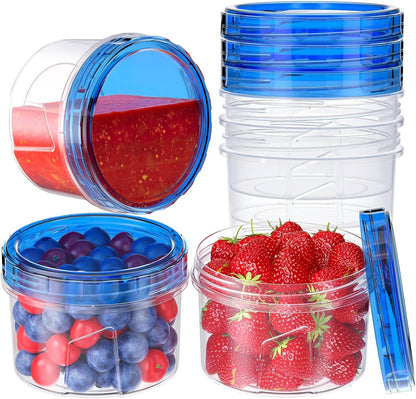 6 Pack-16 OZ Freezer Storage Containers, Small Plastic Containers with Twist Top Lids, round Food Storage Containers, Reusable Soup Container Microwave/Dishwasher Safe1