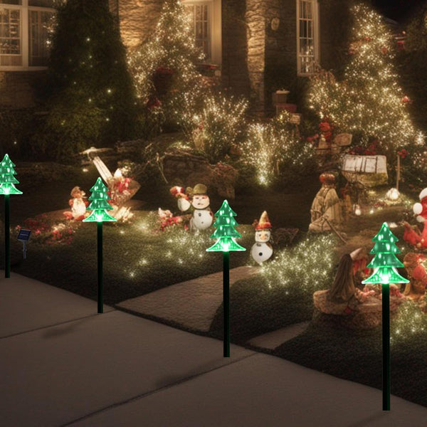 Christmas Decorations Outdoor, Solar Tree Pathway Lights, 5 PCS5