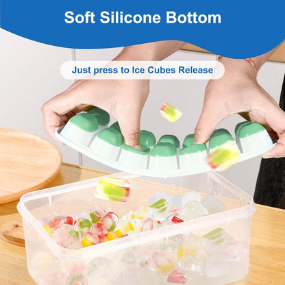 Ice Cube Tray with Lid, 3 Pack Silicone Easy-Release Ice Trays for Freezer, Stackable Ice Cube Molds for Drinks, Cocktails, Whiskey, Coffee - Bpa-Free and Odor-Free,Ice Cube Trays for Freezer4