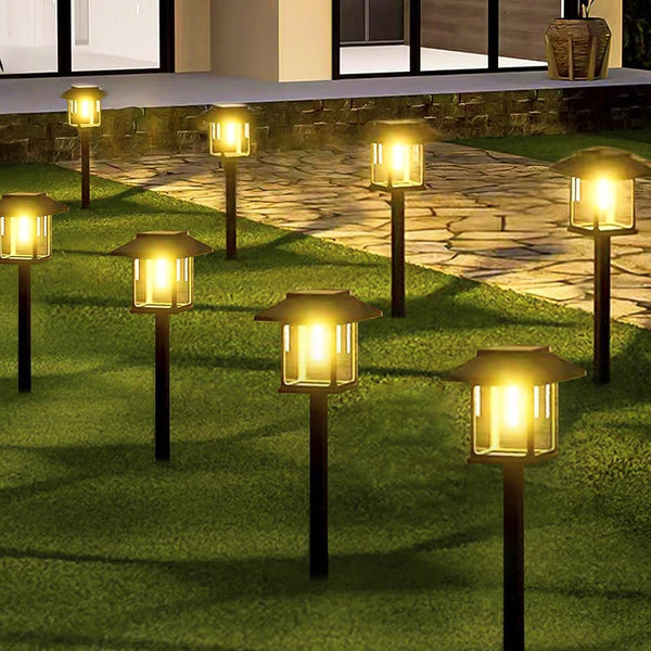 16-Pack Solar Lights Outdoor (Extra-Bright & Auto On/Off), Solar Powered Garden Lights, Outdoor Waterproof Solar Pathway Lights for Patio, Path, Yard, Landscape, Driveway, Walkway Decor (Warm White)1