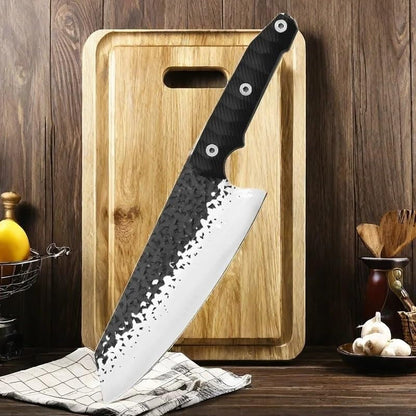 Meat Cleaver, 7.4 Inch Stainless Steel Forged Hammer Chef'S Knife Fiberglass Handle Household Meat Cutter Fish Fillet Knife4