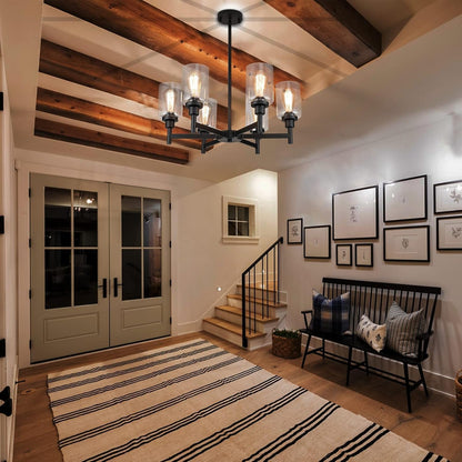 Black Farmhouse Chandeliers for Dining Room Light Fixtures over Table5
