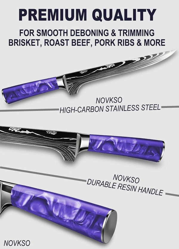 6 Inch Super Sharp Boning & Fillet Deboning Knife (Purple)4
