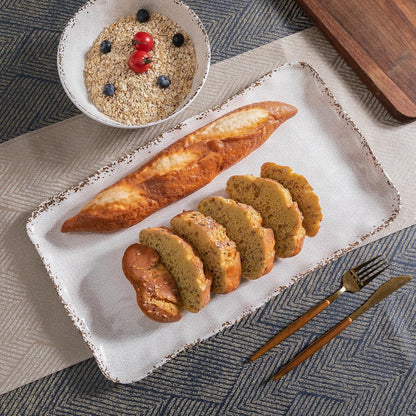 Farmhouse Rustic Melamine Dinnerware Set, 12 Piece Service for 45