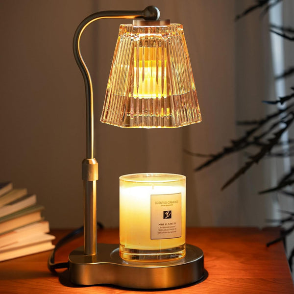 Candle Warmer Lamp with Timer & Dimmable Settings, Adjustable Height Flameless Scented Wax Melter for Jar Candles, Elegant Home Decor Night Light, Gift for Women Mom Friend Family, Champagne Gold1