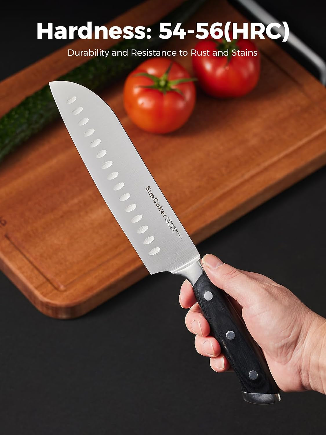 santoku-knife-7-inch-german-stainless-steel-blade-professional-chopping-knife-ergonomic-pakkawood-handle-2-year-warranty