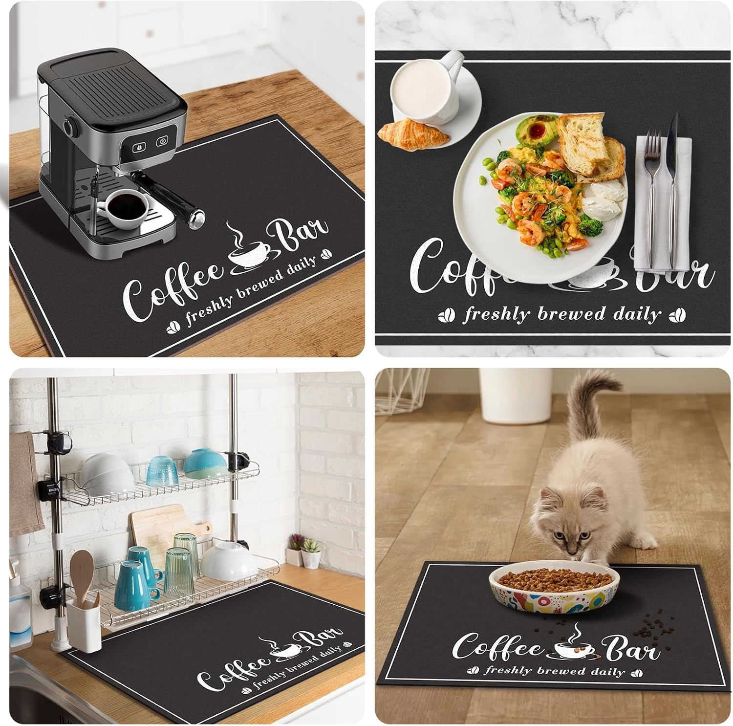 fashion-coffee-mat-dish-drying-mat-12-x-20-black-hide-stain-absorbent-coffee-bar-accessories-heat-resistant-non-slip-eco-friendly-easy-to-clean