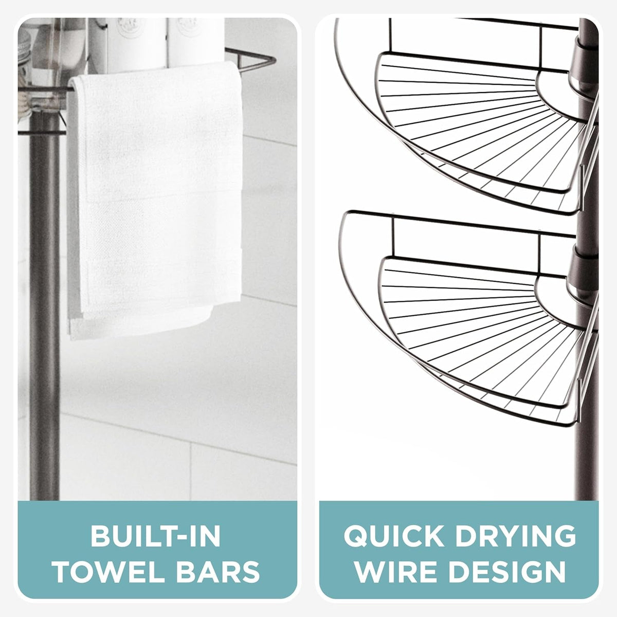 tension-pole-shower-caddy-corner-organizer-adjustable-standing-shower-caddy-with-4-baskets-and-towel-bar-rust-resistant-bathroom-tension-rod-organizer-60-to-97-inch-bronze