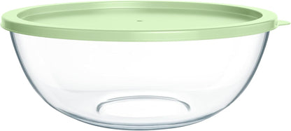 Extra Large Glass Mixing Bowls Clear Glass Salad Cooking Bowls for Kitchen Salad Bread Storage (6 Qt)1