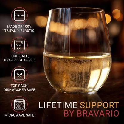 Unbreakable Stemless Plastic Wine Glasses | Reusable | Shatterproof 100% Tritan Plastic | Dishwasher-Safe | Bpa-Free | Awesome for Indoor & Outdoor | 16 Oz, Set of 44