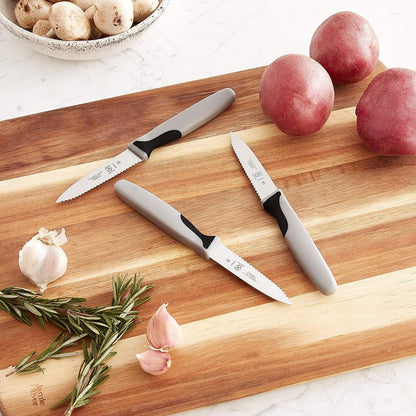 M19903 Millennia Black Handle, 3-Inch Slim Serrated Paring Knives (3-Pack), Paring Knife5