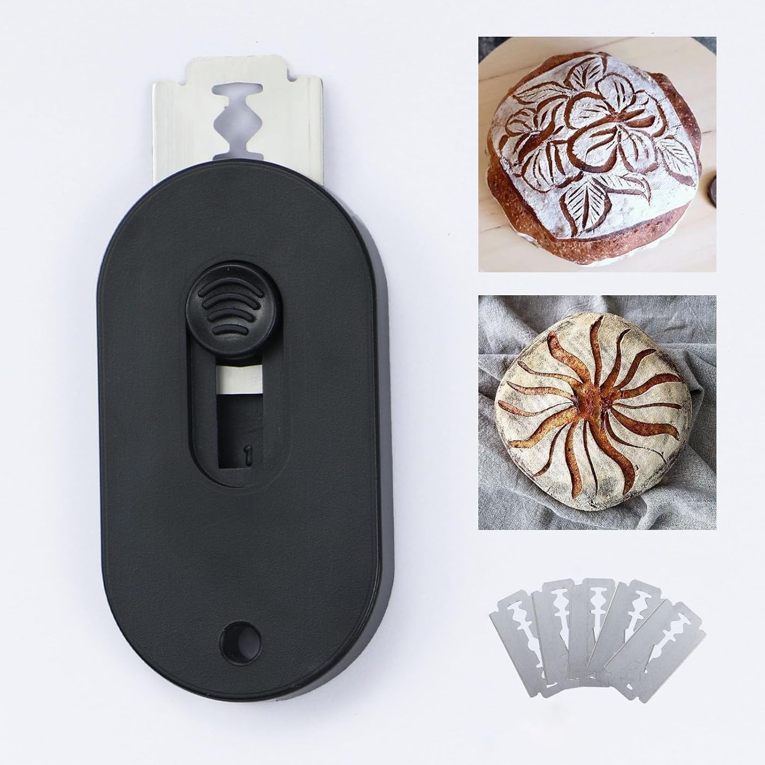 bread-lame-professional-stainless-steel-dough-scoring-tool-with-ultra-sharp-blades-for-bread-scoring-bakery-artistry-and-sourdough-bread-making-includes-5-extra-blades-black