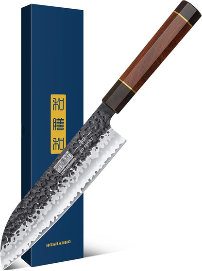 7" Santoku Knife, Japanese High Carbon Steel Kitchen Chef Knife1