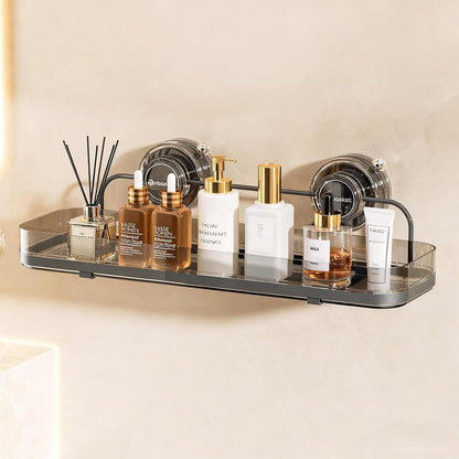Suction Cup Shower Caddy, Wall Mounted No Drilling Bathroom Shower Organizers Storage Rack, Removable Shelves for inside the Shower, Black1
