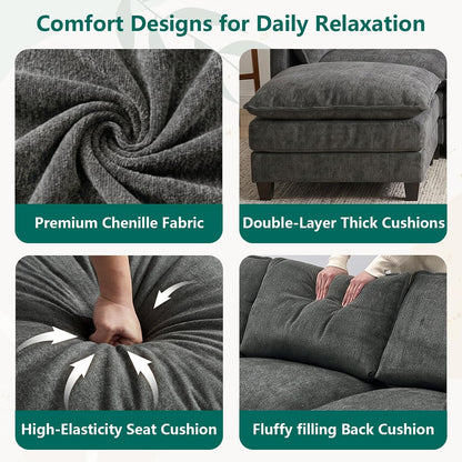 U Shaped Modular Sectional Sofa, Cloud Couch for Living Room7