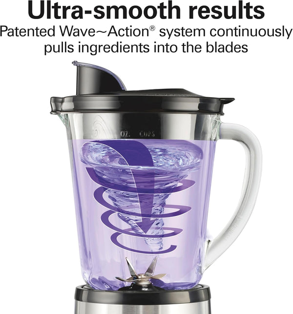 Wave Crusher Blender for Smoothies with 40 Oz Glass Jar and 14 Functions, Ice Sabre Blades & 700 Watts for Consistently Smooth Results, Black + Stainless Steel (54221)5