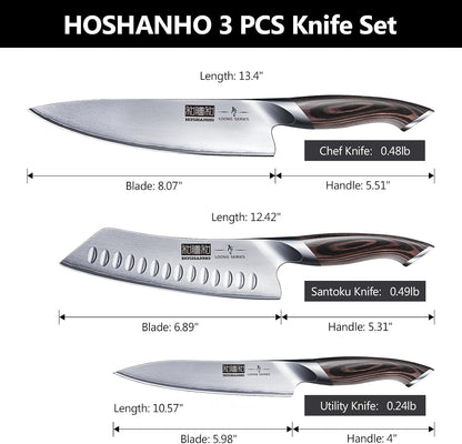3 Pieces Knife Set, Professional Japanese Kitchen Knife Set2